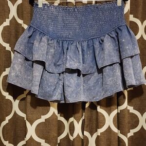 Nwot Entro Katey Blue Ruffled Women's Skort